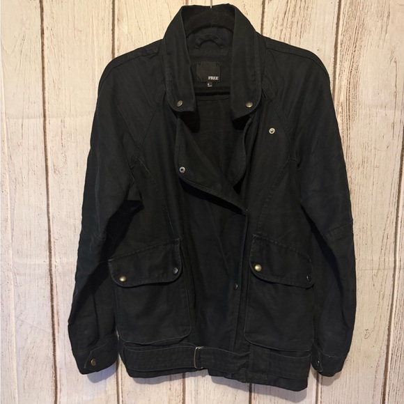 Wilfred Jackets & Blazers - Wilfred Free Rayder Moto Utility Jacket Linen Blend Black Size Small